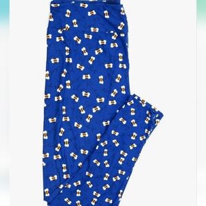 LuLaRoe Blue Bees Leggings So Soft Womens Sz 12-18 Stretch Tall & Curvy
